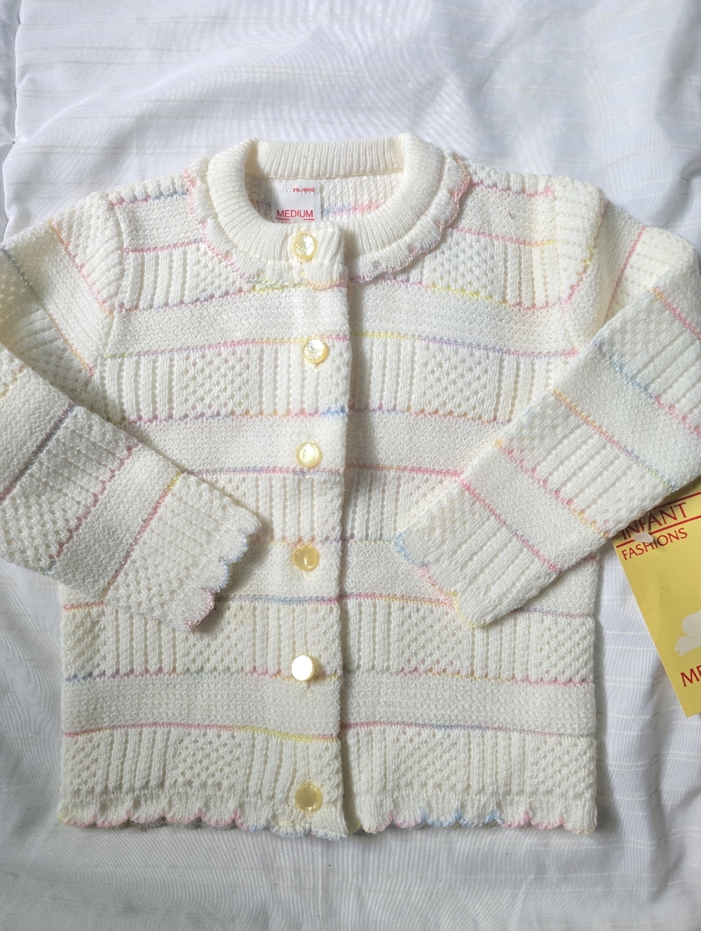Vintage Infant Cardigan Medium Sears Approx. 12 - 18 Months